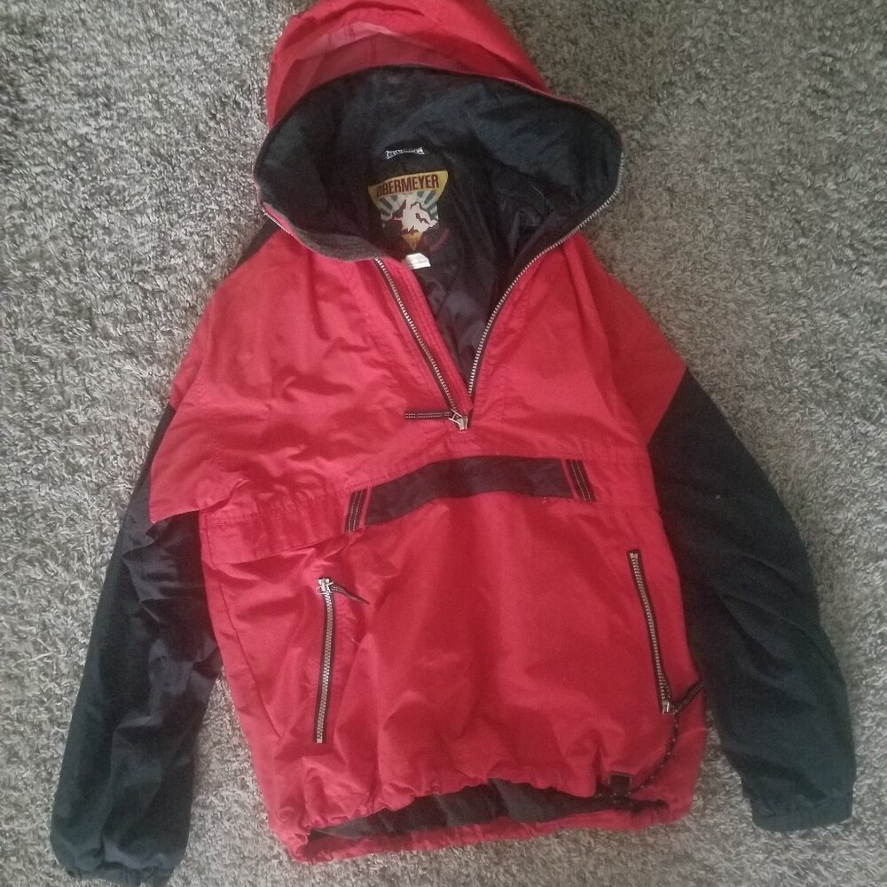 Obermeyer Half-zip Jacket, Red and Black, Size Small, Excellent Condition